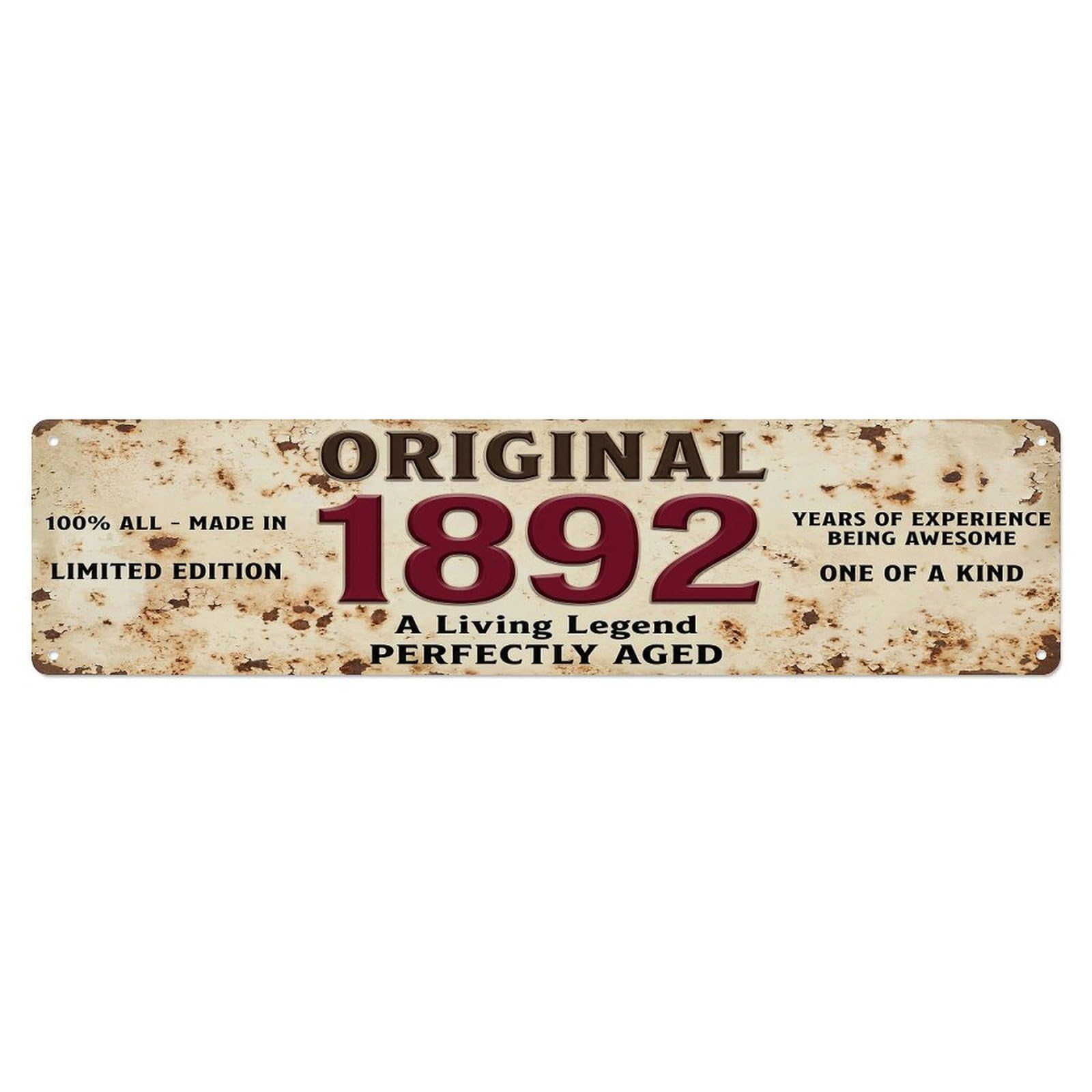 Original 1892 Limited Edition Perfectly Aged Legend Metal Tin Sign