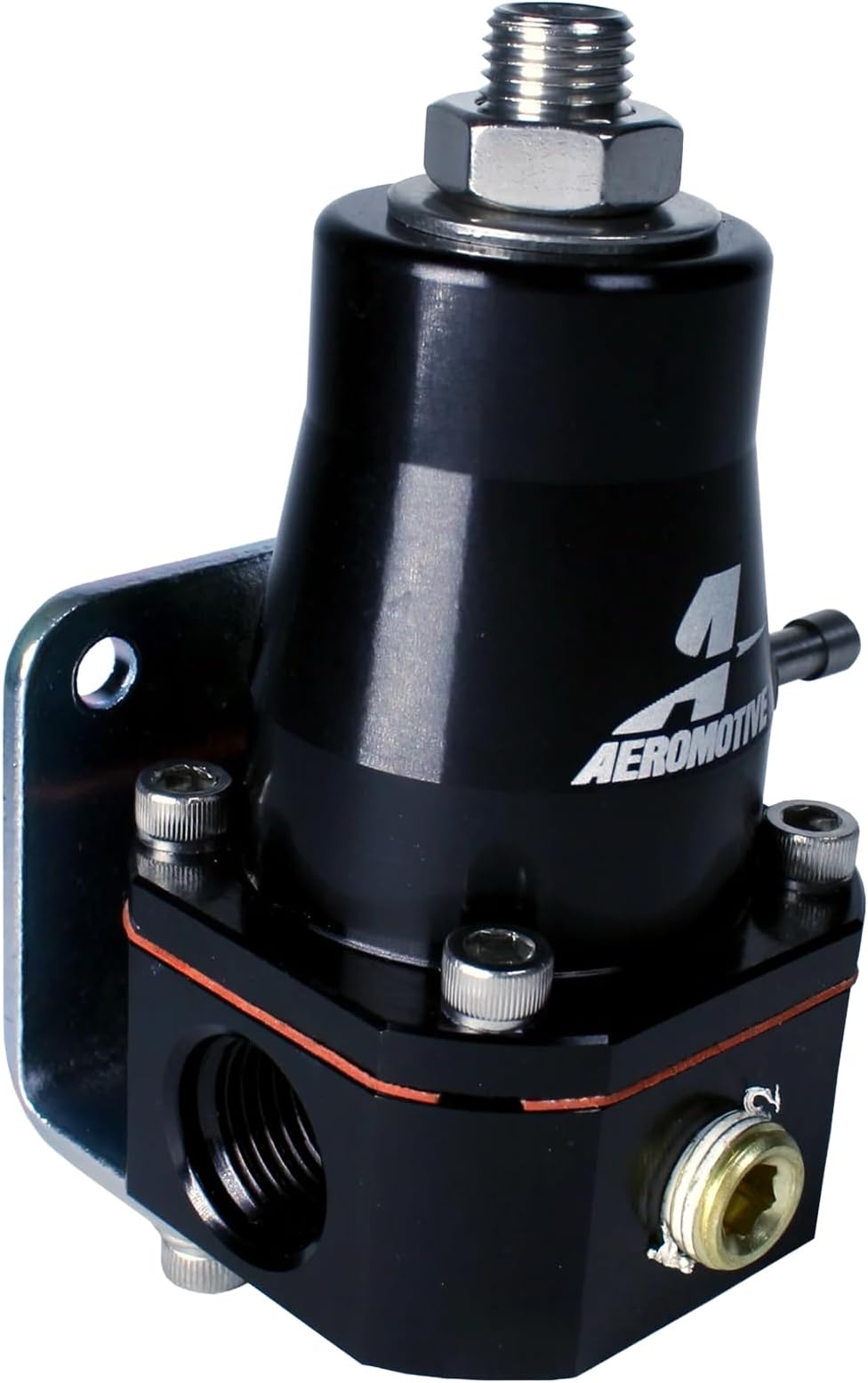 Aeromotive EFI Fuel Pressure Regulator - Adjustable 40-75 PSI, Bypass Return Style, ORB-06 Inlet Ports, 1/8" NPT Gauge Port & Vacuum Boost Reference, Compact Performance for Car Engines, Black - 13136