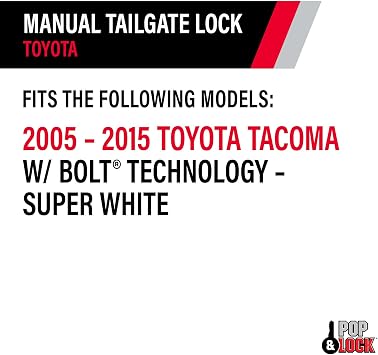 Pop & Lock Manual Tailgate Lock with Bolt Technology for Toyota Tacoma, Fits 2005 to 2015 Models (Black, PL5400)