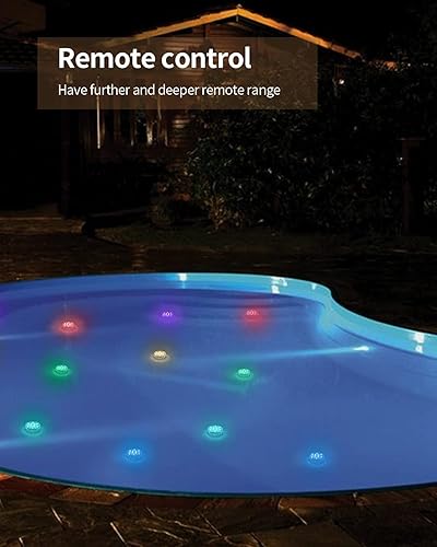Miniatura 5 de ZENVY Luces sumergibles que cambian de color con control remoto  Luces de piscina subacuáticas para piscina, bañera, decoración (1 luz grande)