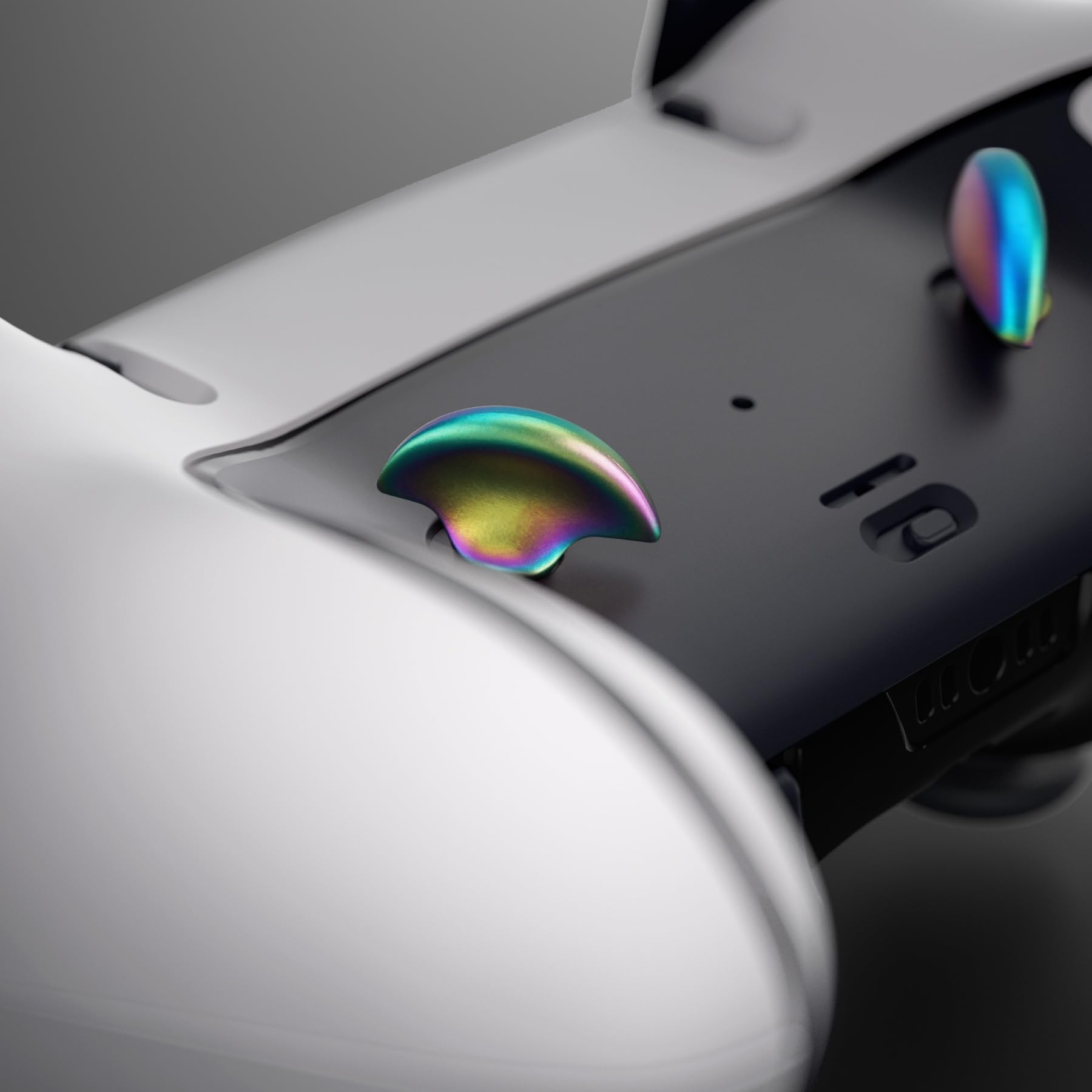 eXtremeRate Back Paddles per ps5 Edge Controller,Palette Tasti Aggiuntivi Levette Posteriori Ricambio per ps5 Edge Joystick,4 Pezzi in Metallo Acciaio Inossidabile,Arcobaleno Blu Viola