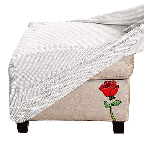 Fairuo @12 Foot Stool Cover Pouffe Cover Footstool Protector Covers Footstool Slipcover Ottoman Covers Square Rectangle Round Small Large Stretch Jacquard Velvet Ottoman Footstool Cover ( Color : Size : Sq