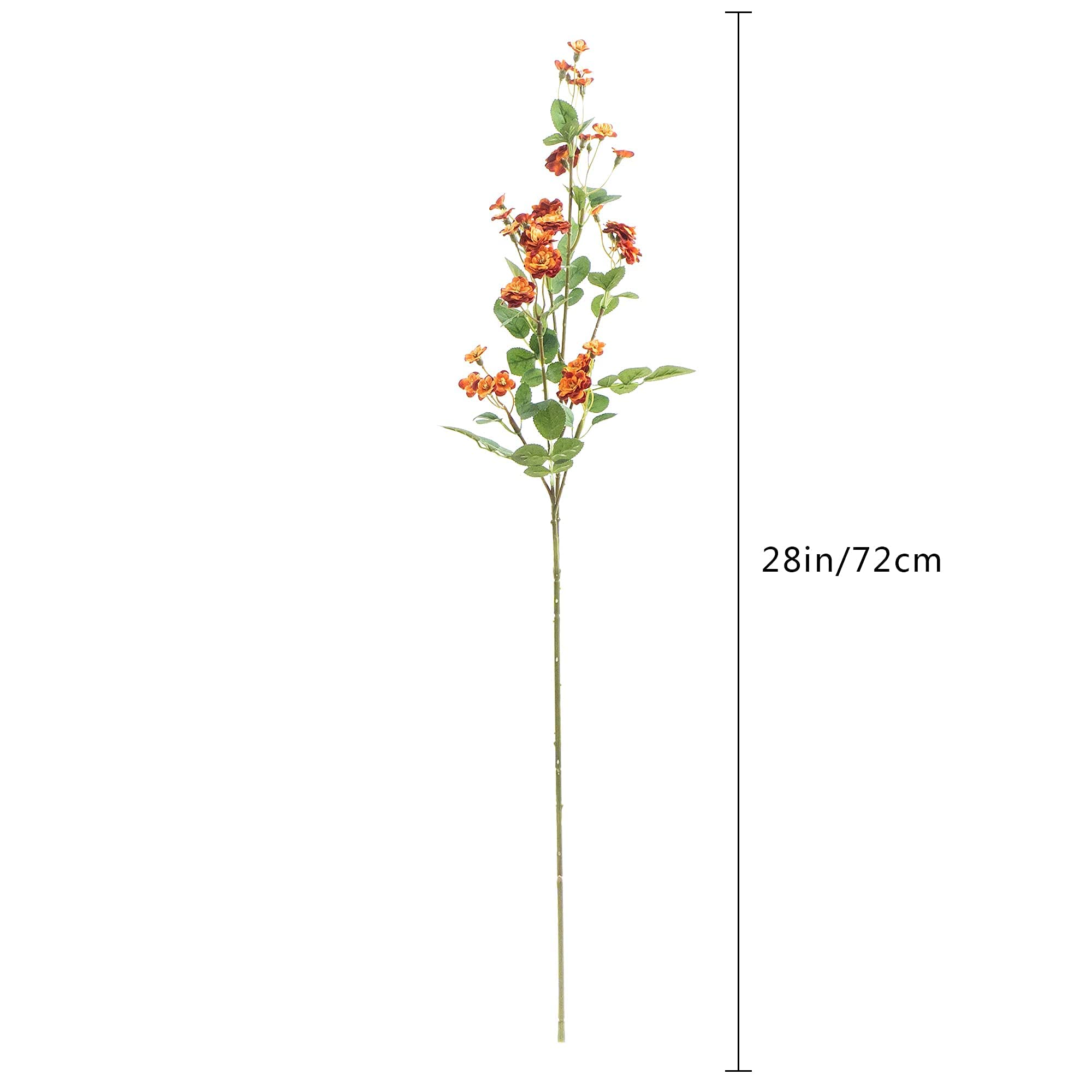 MAIMENG Burnt Orange Artificial Flowers,Mini Roses Silk Flowers Set of 6 for Home Decorations Centerpieces Wedding Arrangement Bouquet DIY Floral Decor Autumn Decor with Stems
