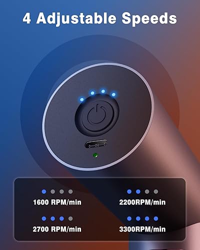 Miniatura 6 de cotsoco Mini pistola de masaje de tejido profundo con terapia de calor y frío, masajeador eléctrico de mano de metal completo para aliviar el dolor