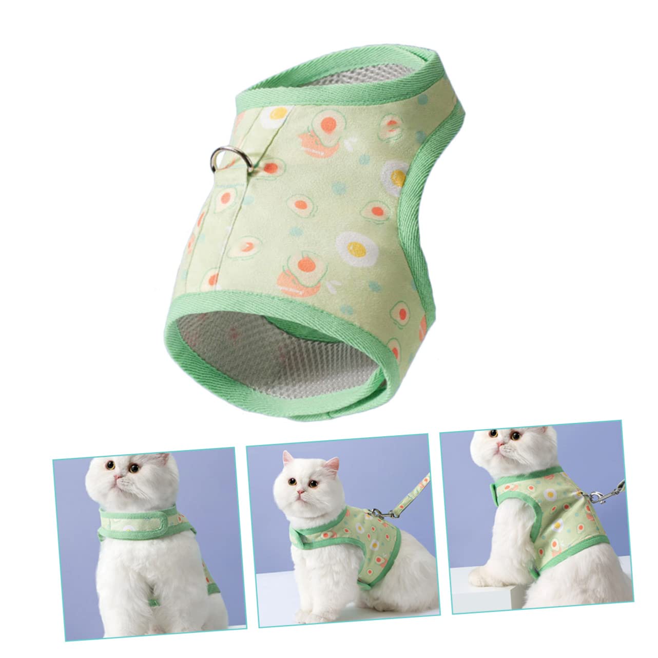 SUPVOX 3 Ensembles De Laisse pour Chat Gilet De Marche pour Chat Accessoires pour Animaux De Compagnie Harnais De Jogging pour Animaux De Compagnie Gilet Imprimé pour Chien Harnais