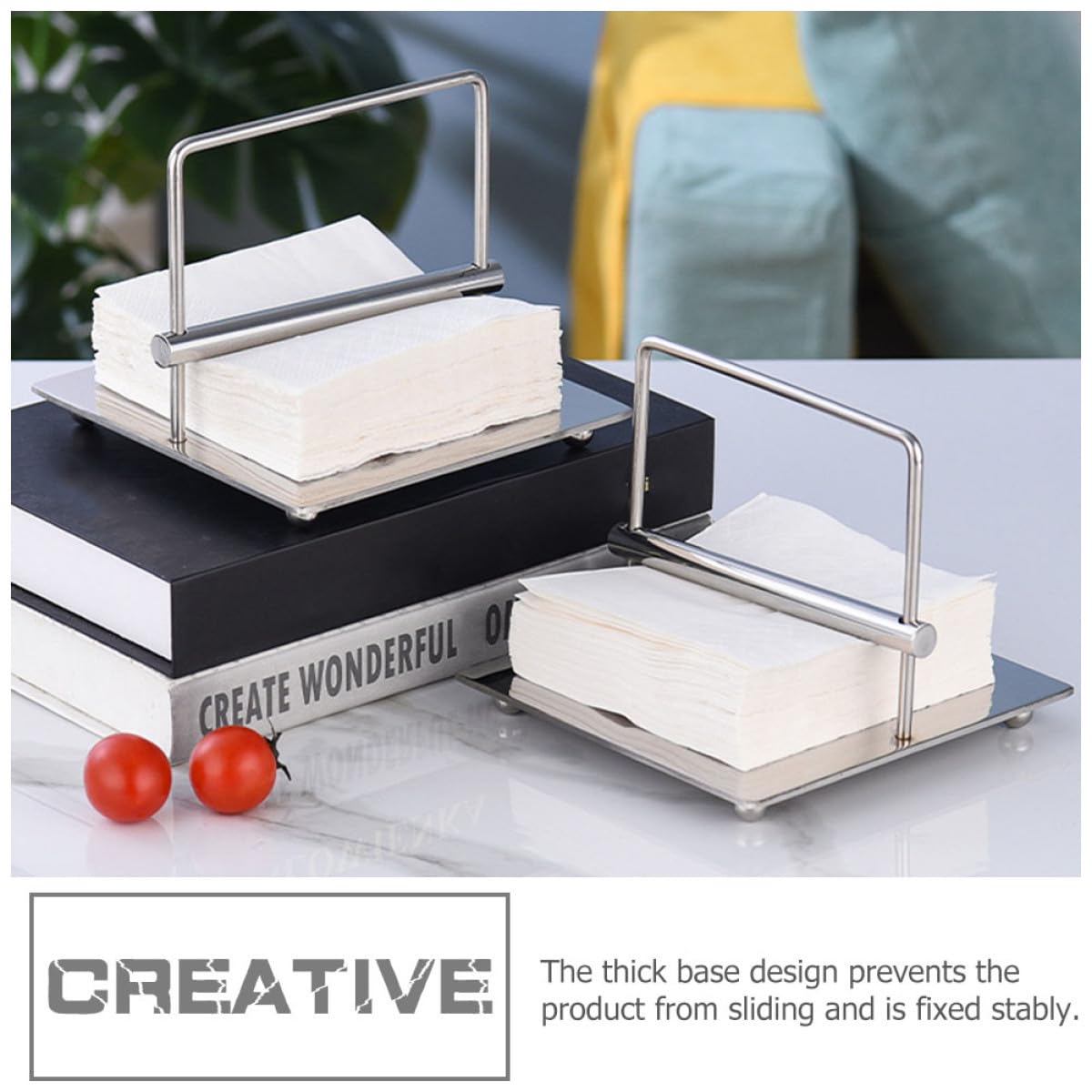 Soporte y para Acero Inoxidable Moderno Servilletas de o Resistente, Diseño Atractivo y Funcional Fiestas en para Hotel Mesa de Postres