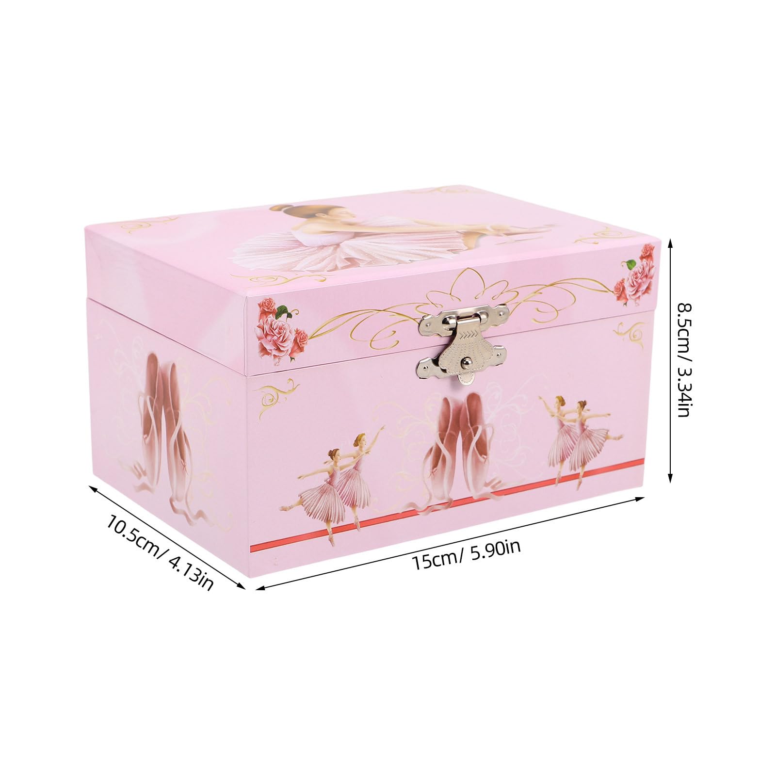 Ciieeo Joyero Musical para Niñas con Bailarina Giratoria de 5 Pulgadas, Caja de Música Ballet Rosa, Almacenamiento de Joyas Compacto, Obsequio Adecuado para Cumpleaños Infantiles