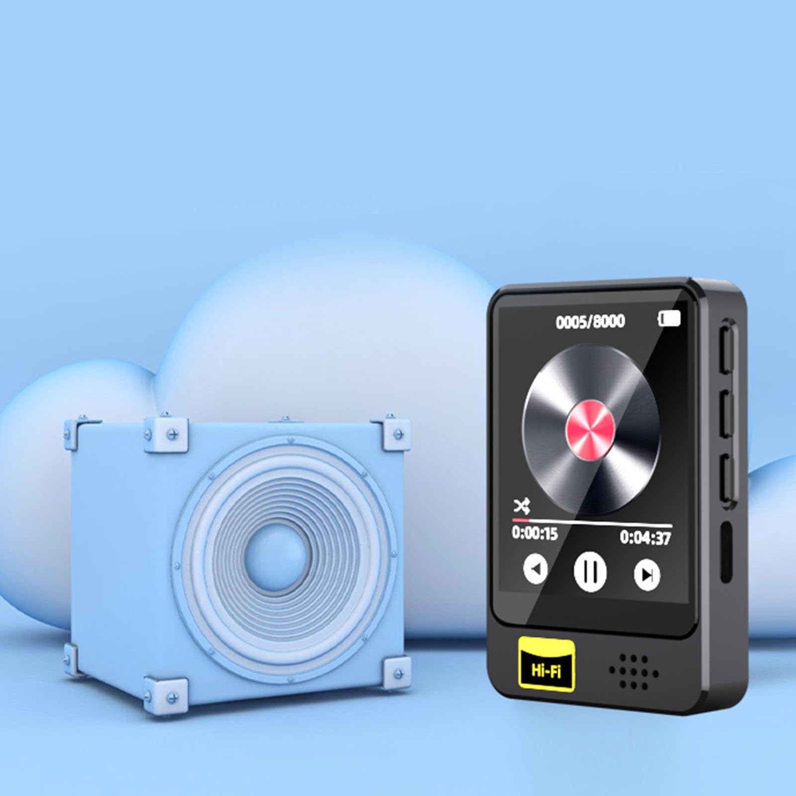 Reproductor MP3 con Bluetooth 5.0, Reproductor MP3 Spotify HiFi con Sonido sin Pérdidas, Pantalla Táctil de 1,77 Pulgadas, Reproductor MP3 MP4 con FM, Radio, Grabación, (con