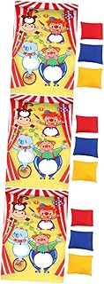 INOOMP 3pcs Halloween Clown Sandbag Game Flags Throwing Hanging Flags Funny Sandbag Game Flags Outdoor Throwing Game Circus Accessories with 3pcs Random Color Sandbag