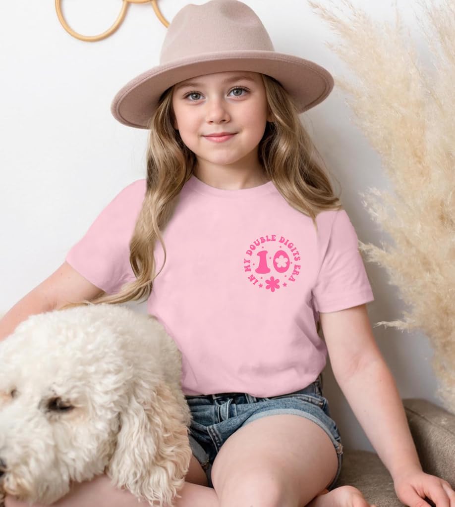 in My Double Digits Era Birthday Girls Shirts 10 Year Old Girl Tshirt 10th Birthday Shirts for Girls Party Gift Tee Tops - Image 4