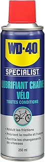 WD-40 SPECIALIST • Lubrifiant Chaîne Vélo Toutes Conditions • Aérosol • Formule au PTFE pour empêcher l'adhérence des saletés • Protection anticorrosion • Réduit les points de friction • 250 ML