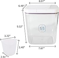 Vista 2 de Contenedor hermético de almacenamiento de harina de arroz, contenedor de almacenamiento de harina de 10 libras/5.81 cuartos de galón, recipiente