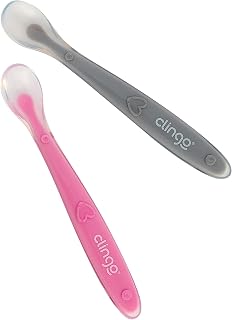 Colher Silicone Premium Colors Rosa - Kit 2 Unid, Clingo, Rosa/Cinza