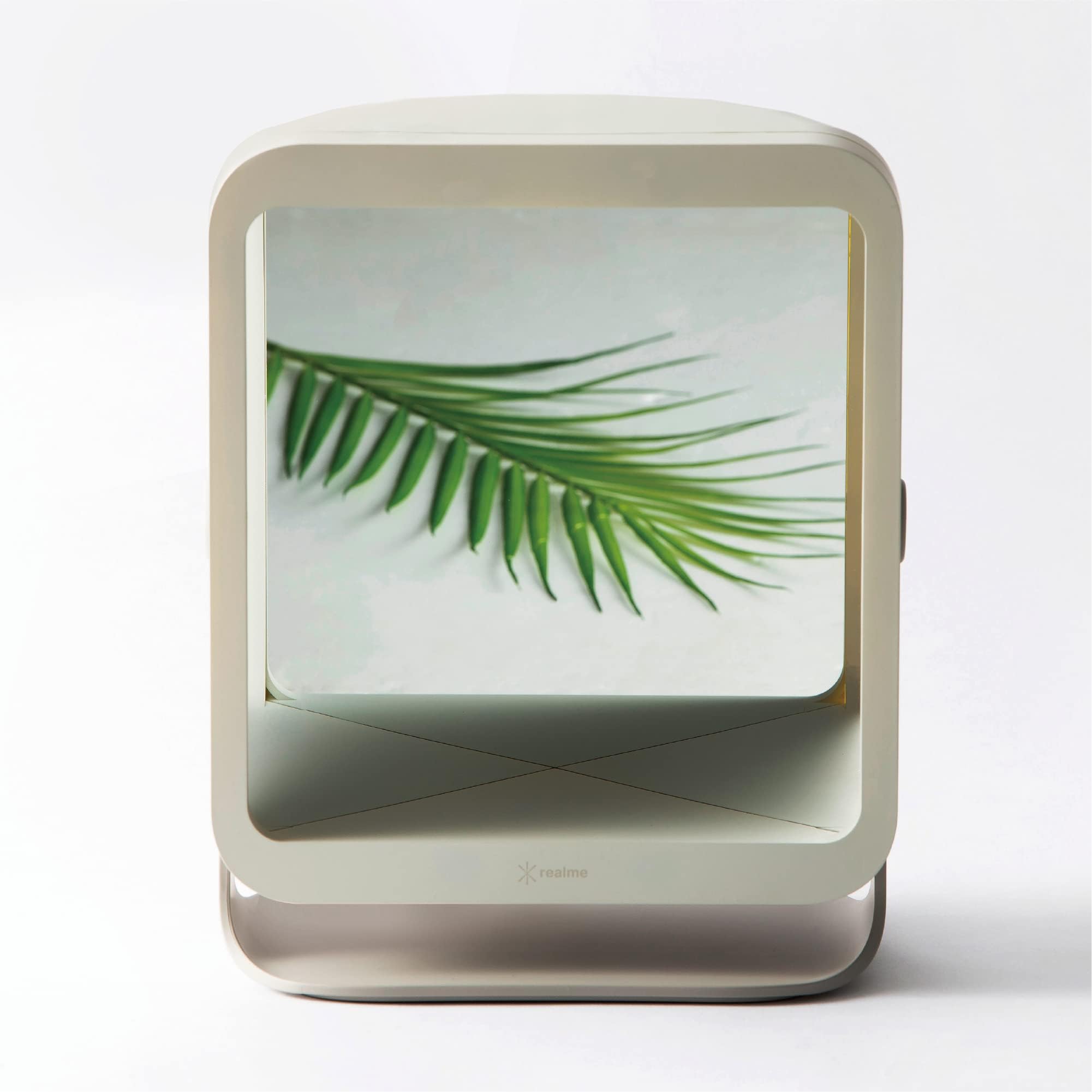 Realme Non Reversing Cosmetic Stand Mirror, True Reflection, Vanity Makeup Mirror, 10" Adjustable Angle, Non Magnifying Desk Mirror, Rectangular Tabletop Mirror (Design Edition) (Light Gray)