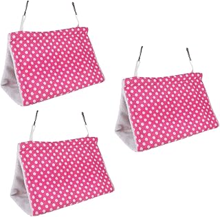 Ipetboom 3 Pçs Rede Papagaio Brinquedo Papagaio Rede De Pelúcia Chinchila Rede Pássaro Pendurado Rede De Rato Porquinho Da Índia Papagaio Cabana Para Dormir Papagaio Abrigo Quente Papagaio