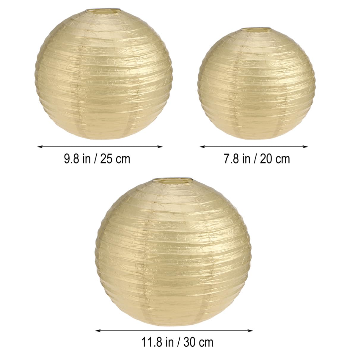 Toddmomy 12 Pezzi Lanterne di Carta Rotonde Pieghevoli da Appendere in Carta e Metallo per Decorazioni Matrimonio e Feste Design Elegante e Dimensioni Miste