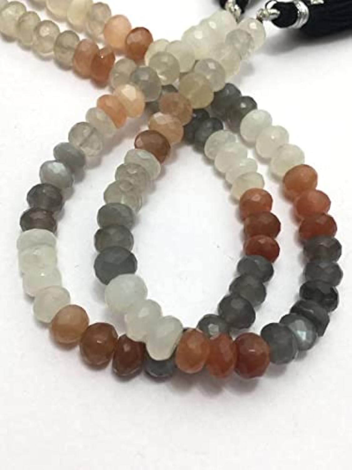 Perles pierres de lune facettées LKBEADS de 6,5 à 7,5 mm pour la création de bijoux en gemmes