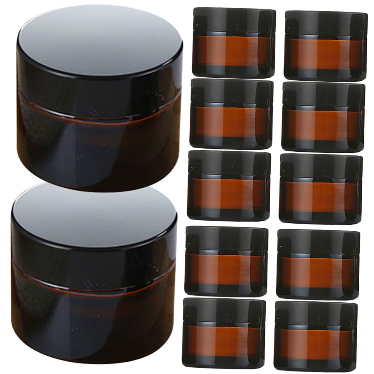 20 Stück Kosmetik Probenbehälter aus Braunem Glas 10g Leichte Kleine Flaschen zum Befüllen für Reisen und Zuhause Fein Verarbeitet und Wiederverwendbar