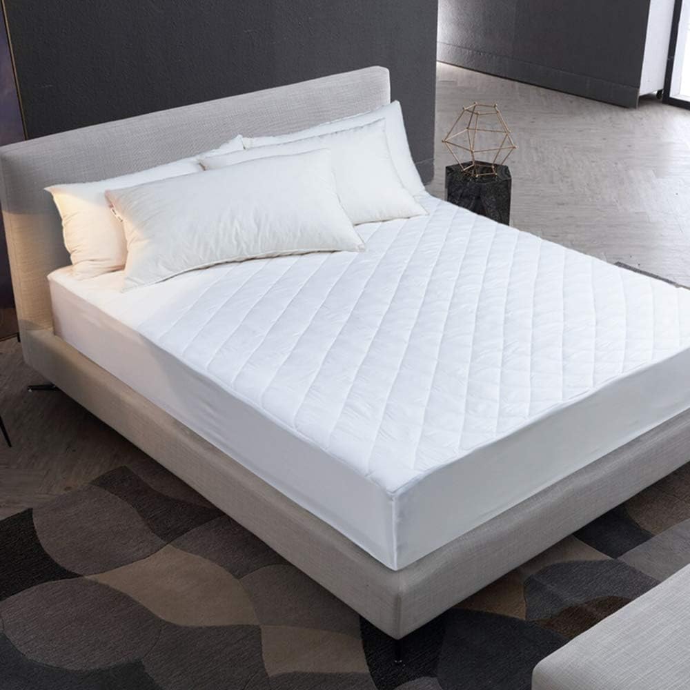 Full Size Mattress Protector Waterproof Quilted Fitted Mattress Pad Soft Washable Bed Mattress Topper Pad Cover 18 Inch Deep
