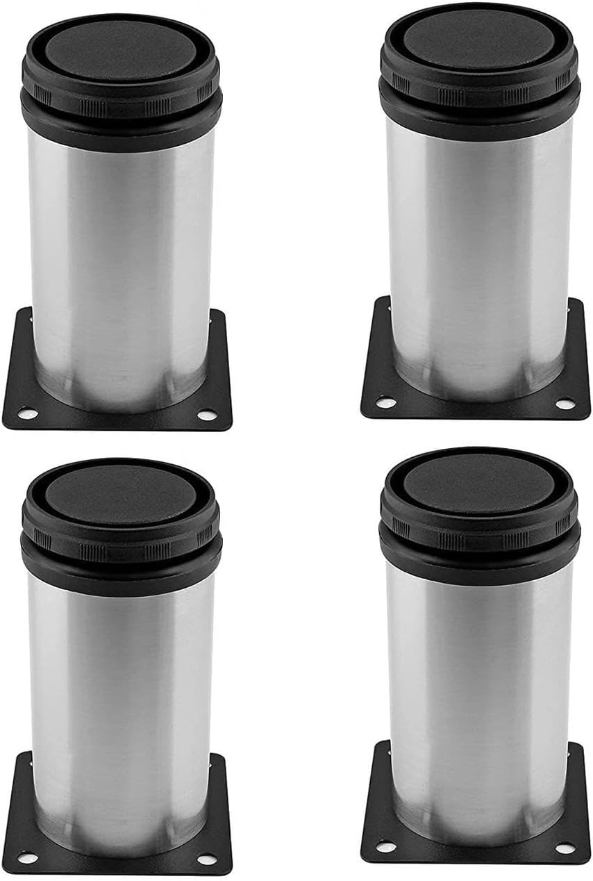4 Pack Furniture Legs Sofa Legs Table Support Legs Divan Bed Legs Screw in Stainless Steel Adjustable Furniture Legs Cabinet Leg,350mm(13.77in) ()