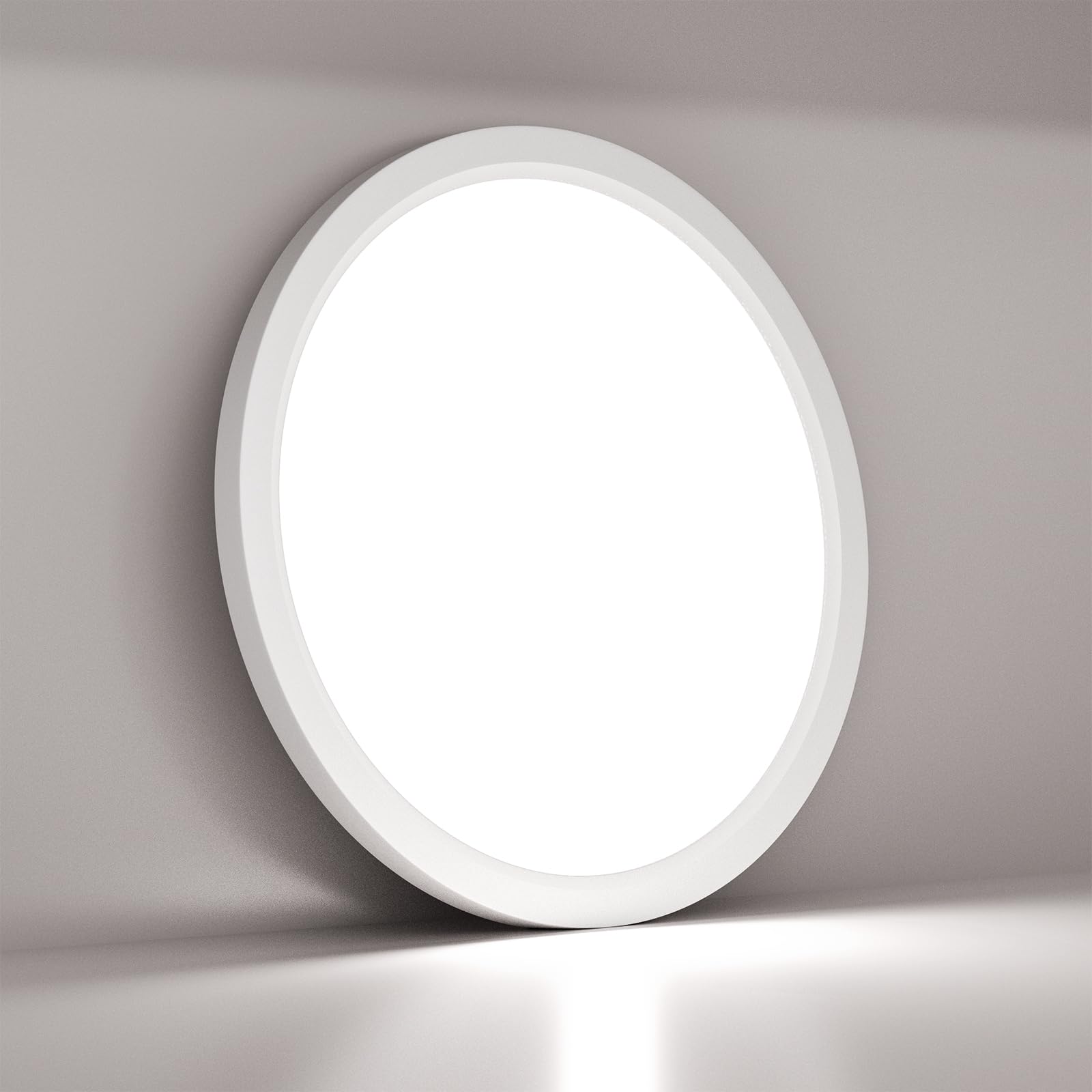 LQWELL® Plafoniera Lampada da soffitto a LED, Lampada da bagno impermeabile IP44 Rotonda Piatta 18W 6000K 1600LM Sottile per Soggiorno Bagno Camera da letto Cucina Seminterrato Ufficio, 220 * 24mm