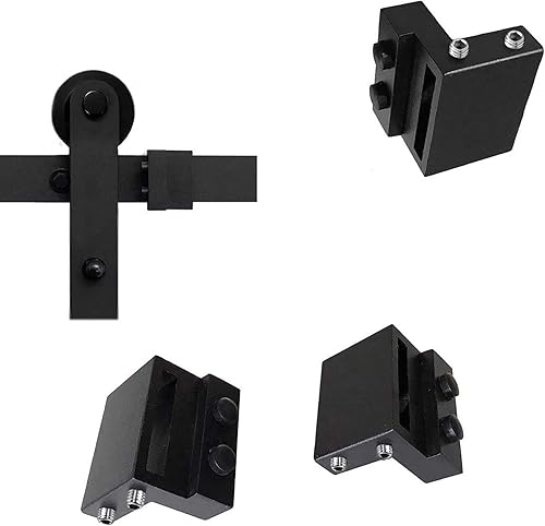 Tope de puerta corrediza de granero, accesorios de hardware de riel plano (apto para pista: ancho: 1-7/16 in-1-5/8 in, Grosor: 1/4 in)