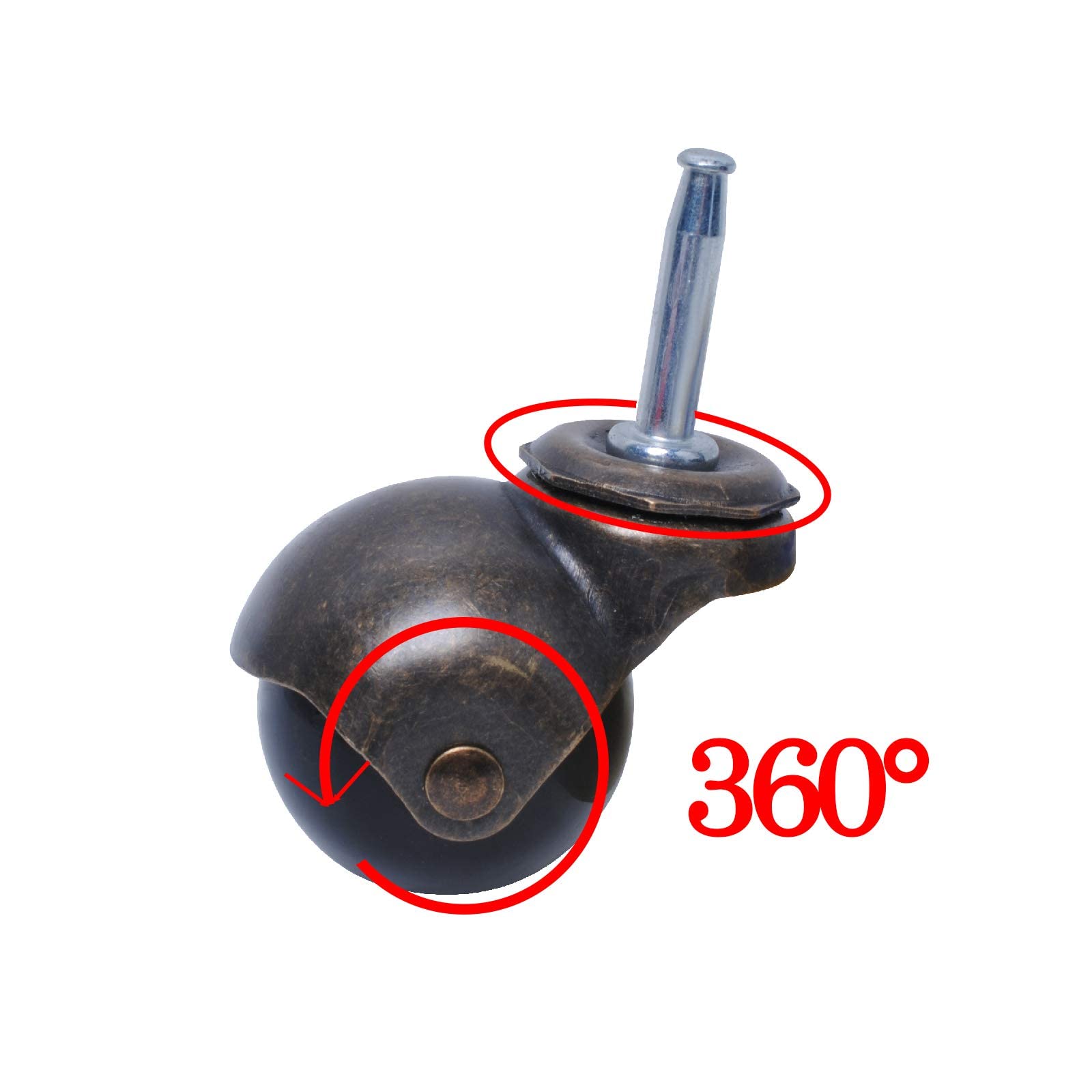 Buy 2 Inch Ball Caster Wheels for Furniture (4 Set),Rolling Vintage