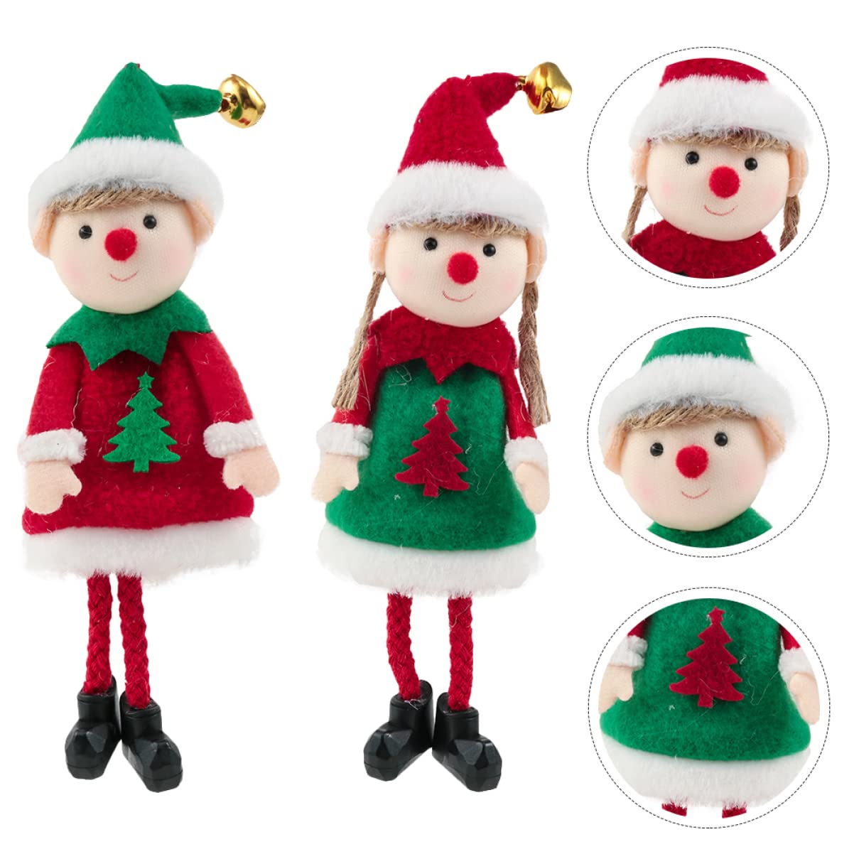 MAGICLULU 8 Sätze 8 Sets Weihnachtsbaum Anhänger Stofffigur Süße Baumdekoration Elfen Zwerge Ornamente Miniatur Engel Puppen Tierplüsch Gefüllter Vliesstoff Bunt 2 2 Stück * 8
