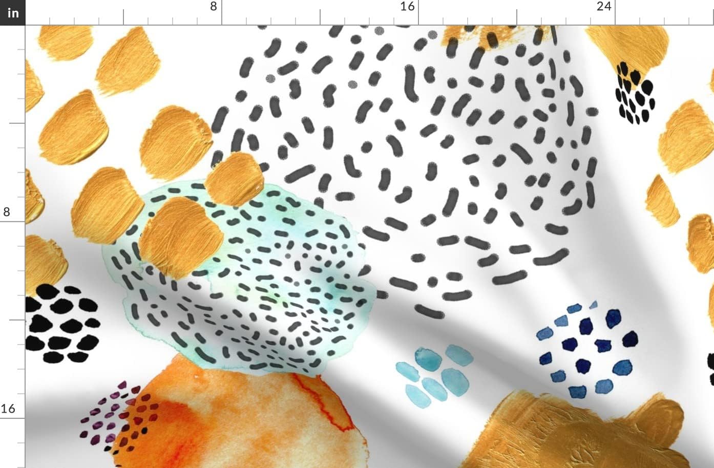 Spoonflower Fabric - Memphis Bright Watercolor Orange Turquoise Modern Geometric Abstract Printed on Organic Cotton Sateen Fabric by The Yard - Sewing Quilting Apparel Home Decor