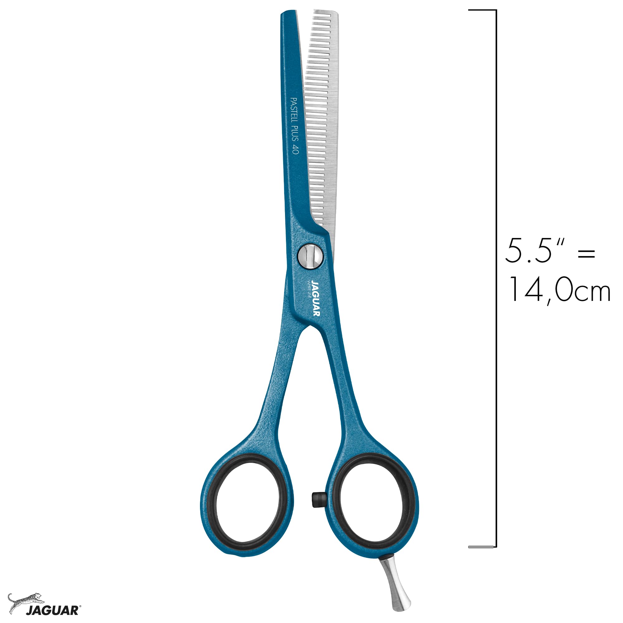JAGUAR Forbici da modellatura PASTELL PLUS Atlantic Classic 40 5,5" | Forbici da texturizzazione con 40 denti sfolti a taglio prismatico | Rivestimento metallico antiallergico | Prodotto in Germania