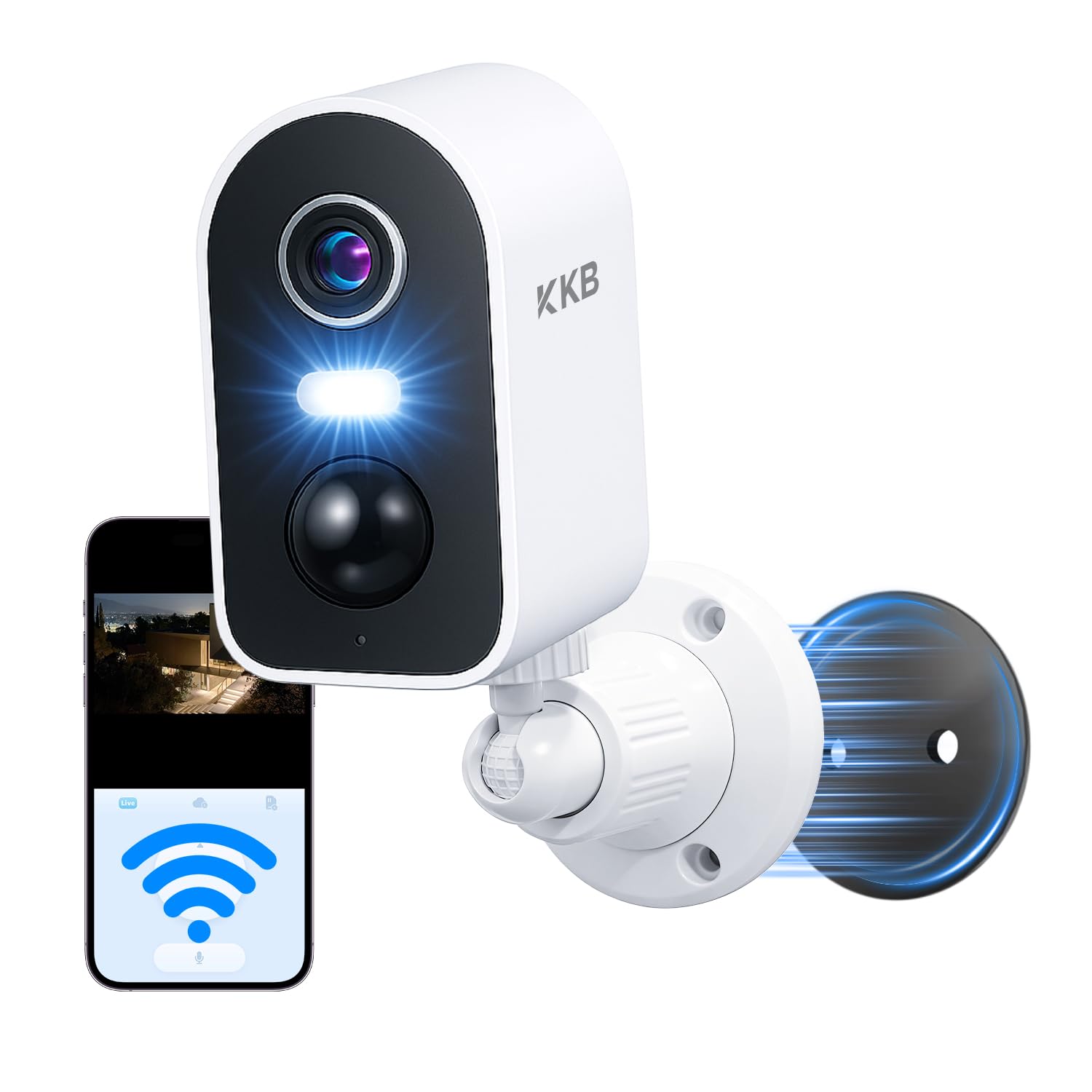 KKB 2K Security Cameras Wireless Outdoor, Magnetic Mount, 2.4G WiFi Battery Powered Camera for Home Security Indoor, 24H Rolling Cloud Storage—No Sub Required, AI Detection, Night Vision, 2 Way Talk-image-36
