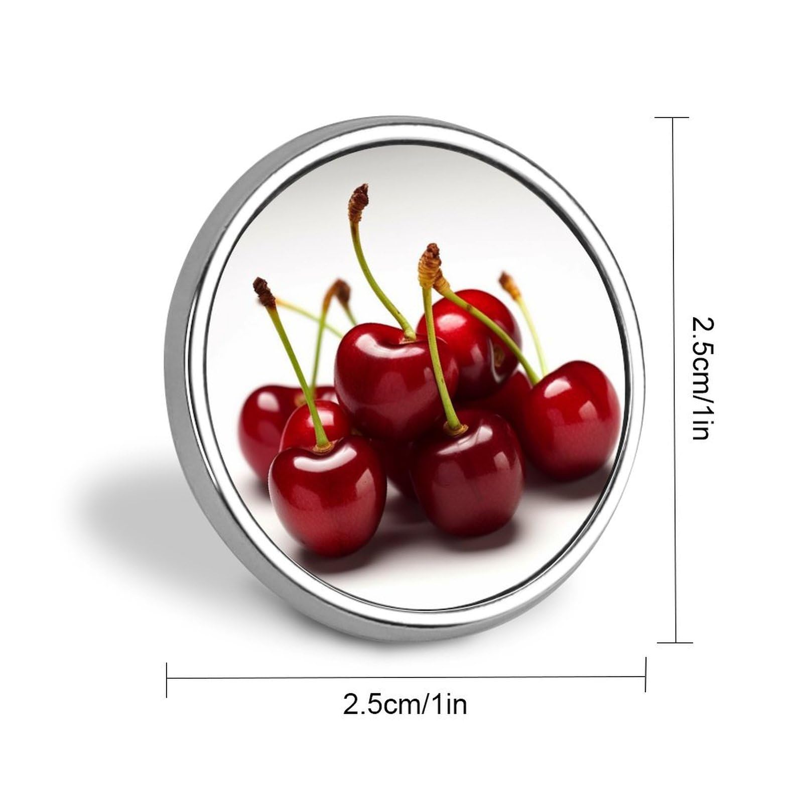 Aluminium Alloy Round Badge Brooch Pins for Men Chilean Cherries Brooches Elegant Pin for Women Fashion Button Badges Brooch Badge for Hats Jackets Shirts