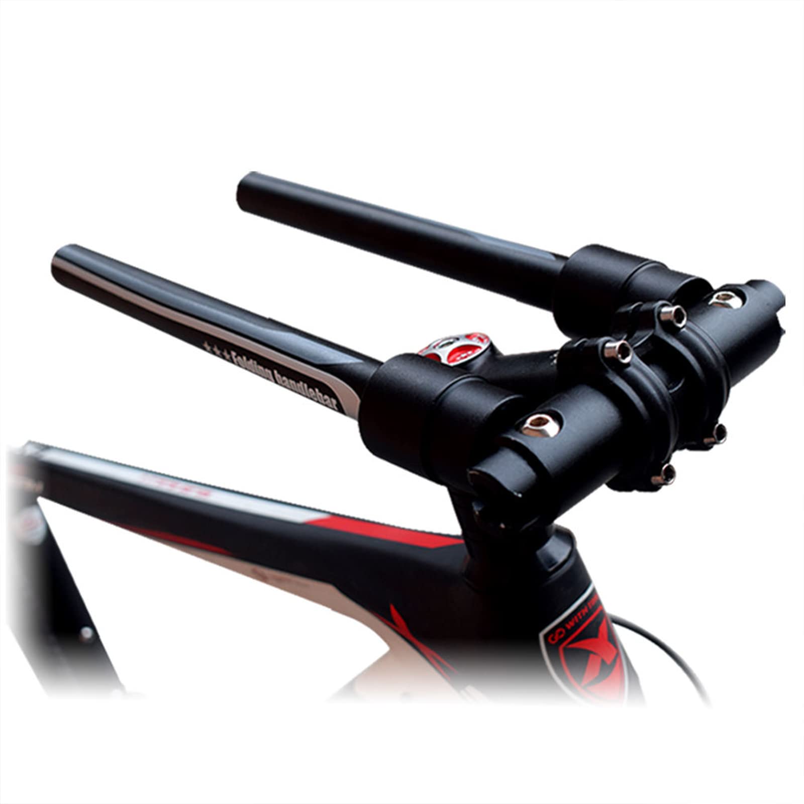 Desconocido Plegable Manillar Bici MTB Manillar Integrado Carretera Plano Manillar Manillares Bici Aleación de Aluminio Manillares Bicicleta Montaña Carbono