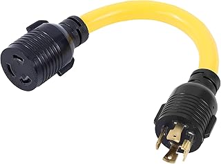 ONETAK NEMA L14-30P to L6-30R 240V 30 Amp Twist Lock 4 Prong Male Plug to Twist Lock 3 Prong Female Outlet Receptacle Generator Welder Dryer EV Charger Power Cord Adapter