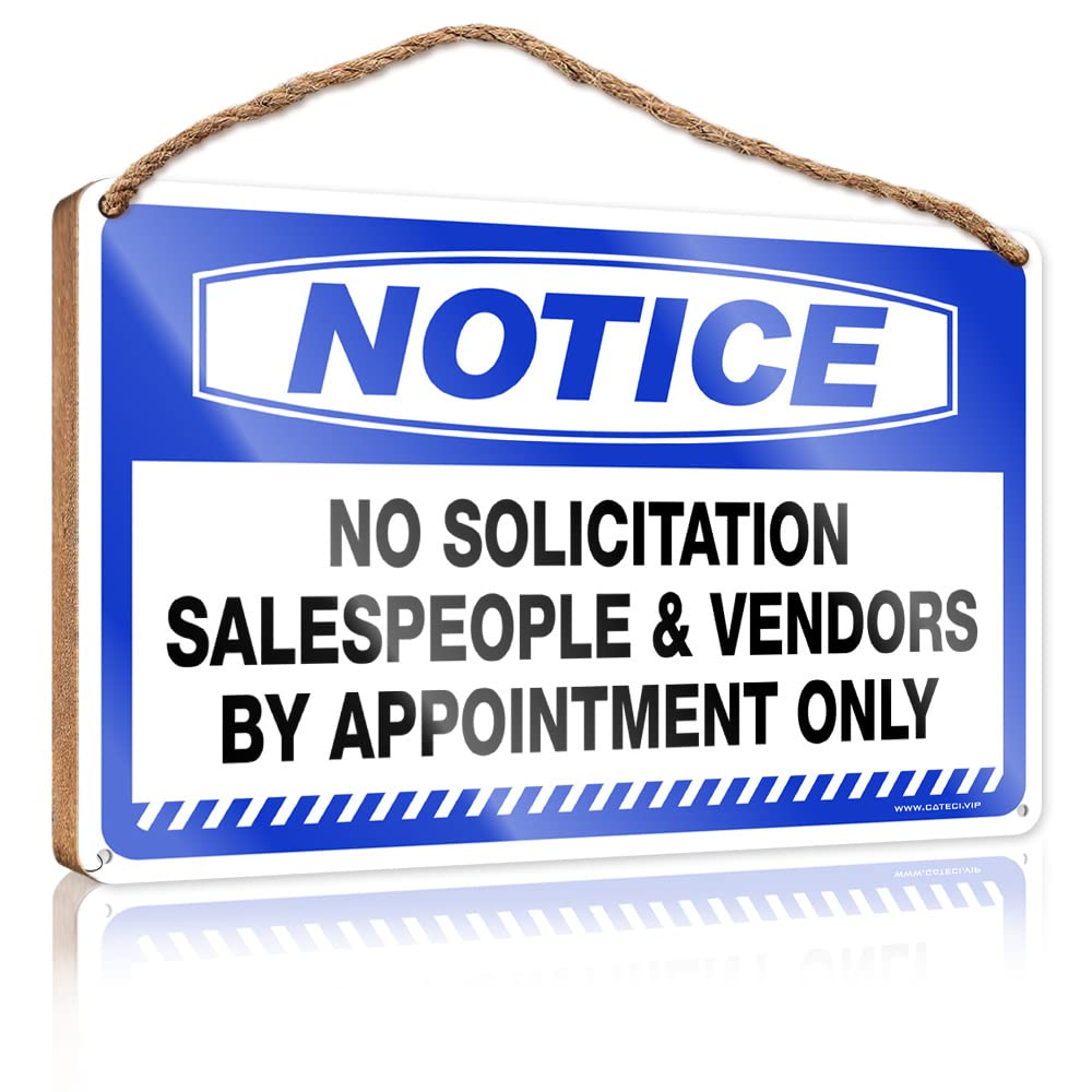 Dtha One Color Bathroom Wood Hanging Sign Notice No Solicitation Salespeople & Vendors By Appointment Only Wooden Sign Man Cave Decor Bathroom Wall Decor Funny(15X28cm)