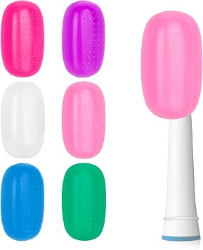Hooqict 6 Pack Toothbrush Covers Toothbrush Head Cover Caps Silicone Toothbrush Protector Cap Travel Toothbrush Holder for Kids Adults Household, Travel, Bathroom, School, Camping