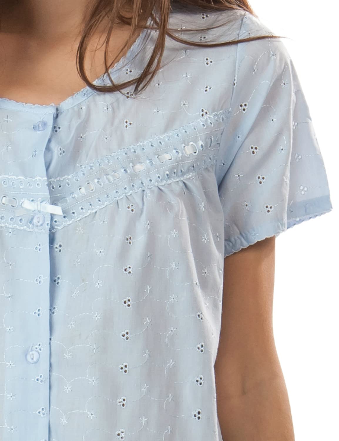 casual nights women's short sleeve eyelet embroidered house dress Noir Crochet Tile Jeanine Shift Dress Tuckernuck Noir / L