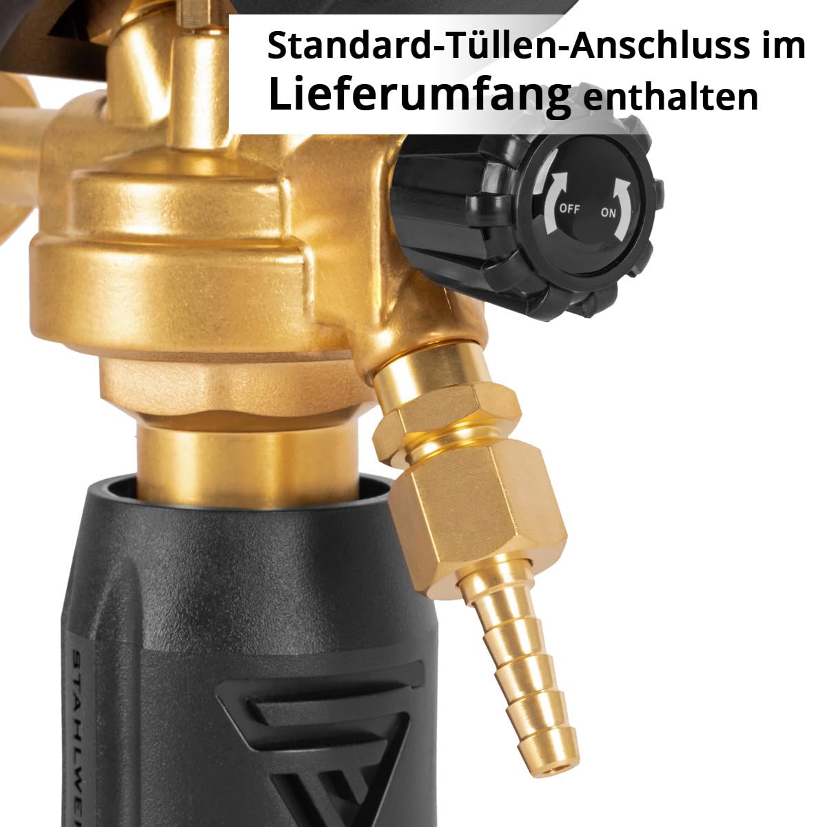 STAHLWERK Druckminderer ST-300 Pro – bis 300 bar, aus hochwertigem Messing, nach DIN EN ISO 2503, für Argon, CO2, Mix 18 & Schutzgase, mit W21,8 x 1/14" Gewinde, stufenlos regelbarer Druckregler