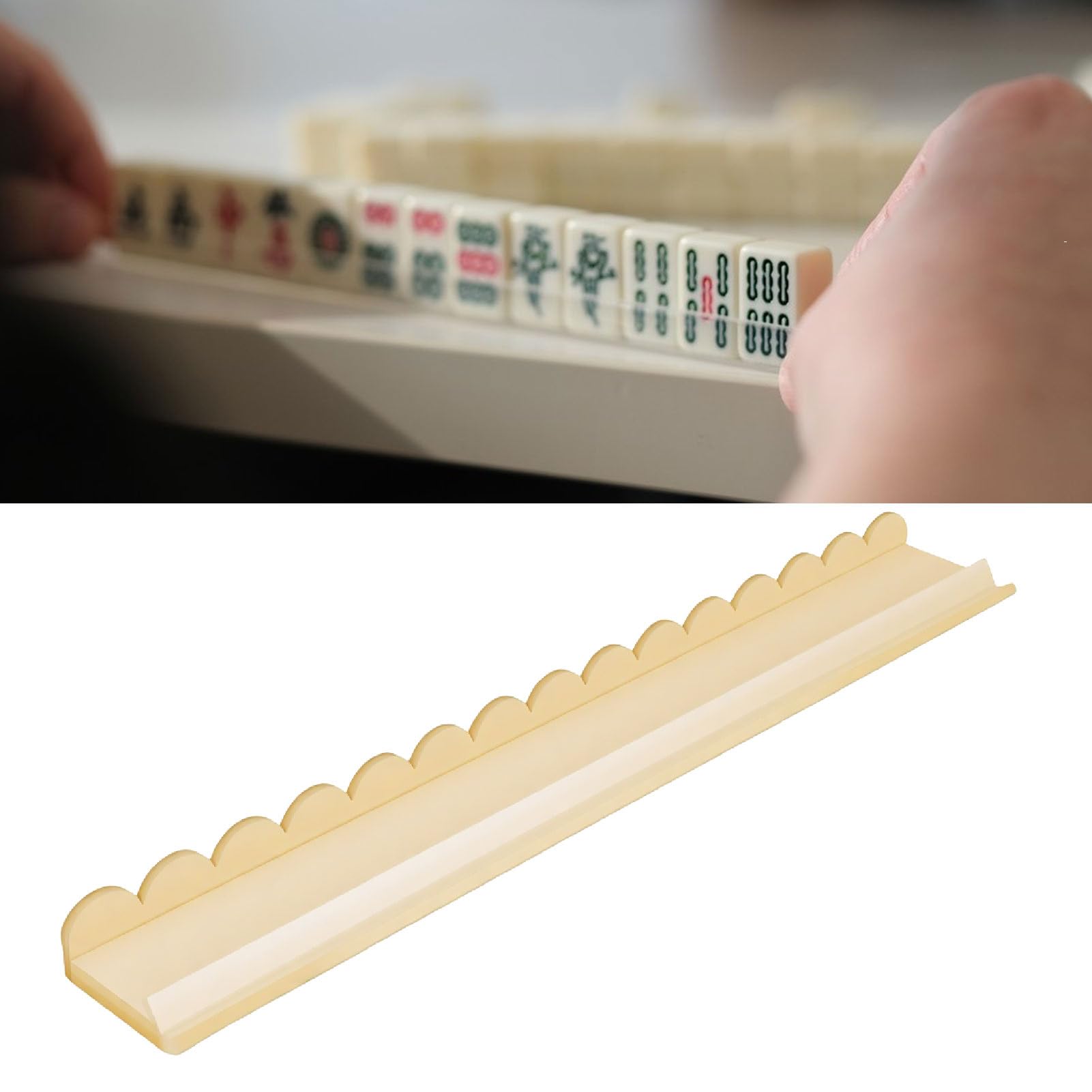 Dilwe Stojaki na Madżonga z Popychaczami, 20-calowy Kolorowy Akrylowy Uchwyt na Płytki, Organizer w Kształcie Fali do Gier Stołowych Mahjong