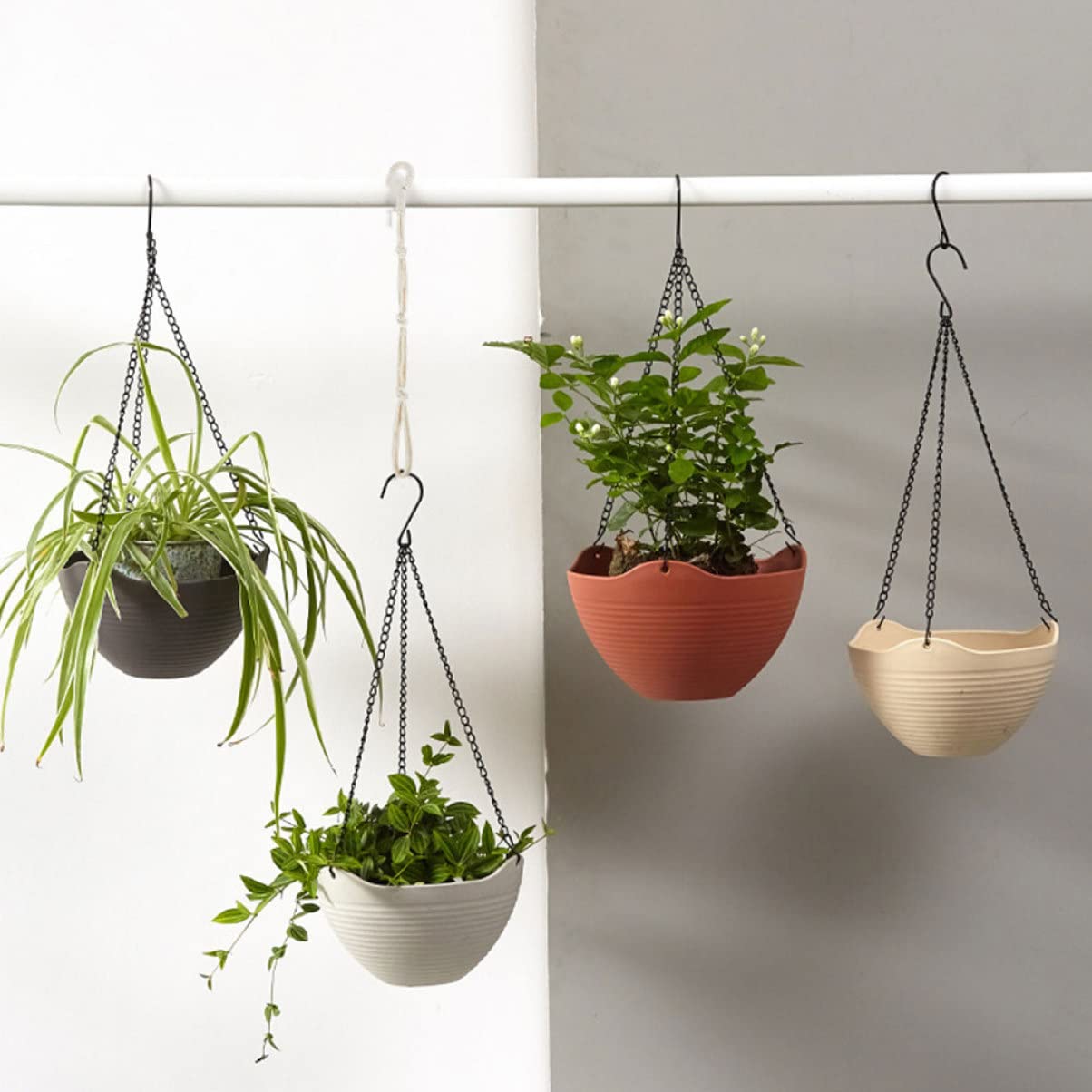 Alipis Lot De 5 Supports Muraux en Macramé pour Pots De Fleurs Robustes Et Sûrs À Suspendre Décoratifs pour La Maison 4 Pièces X 5