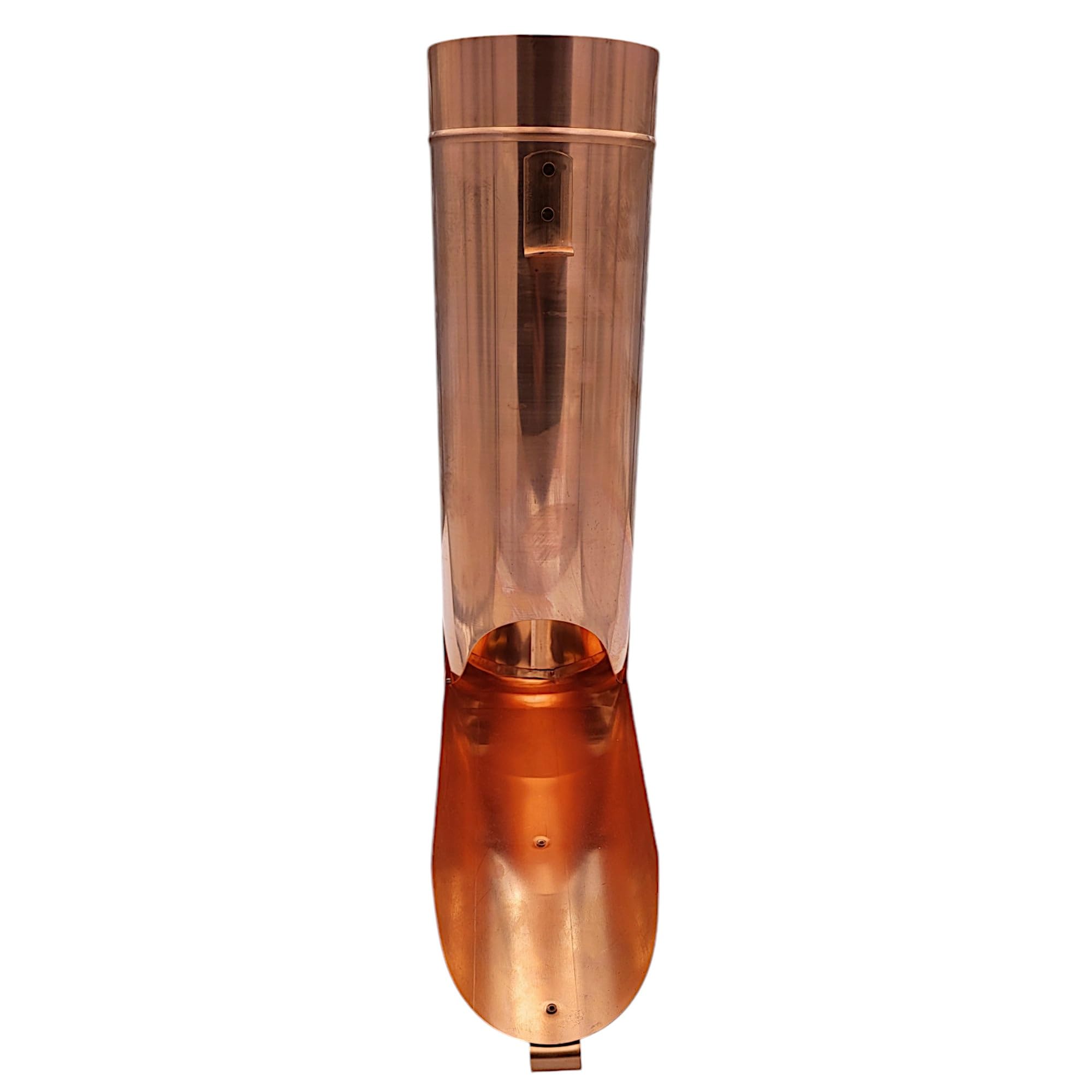 zbs24 Regenrohrklappe 100mm in Kupfer ohne Laubsieb, konische Bauform für einen mühelosen Einbau