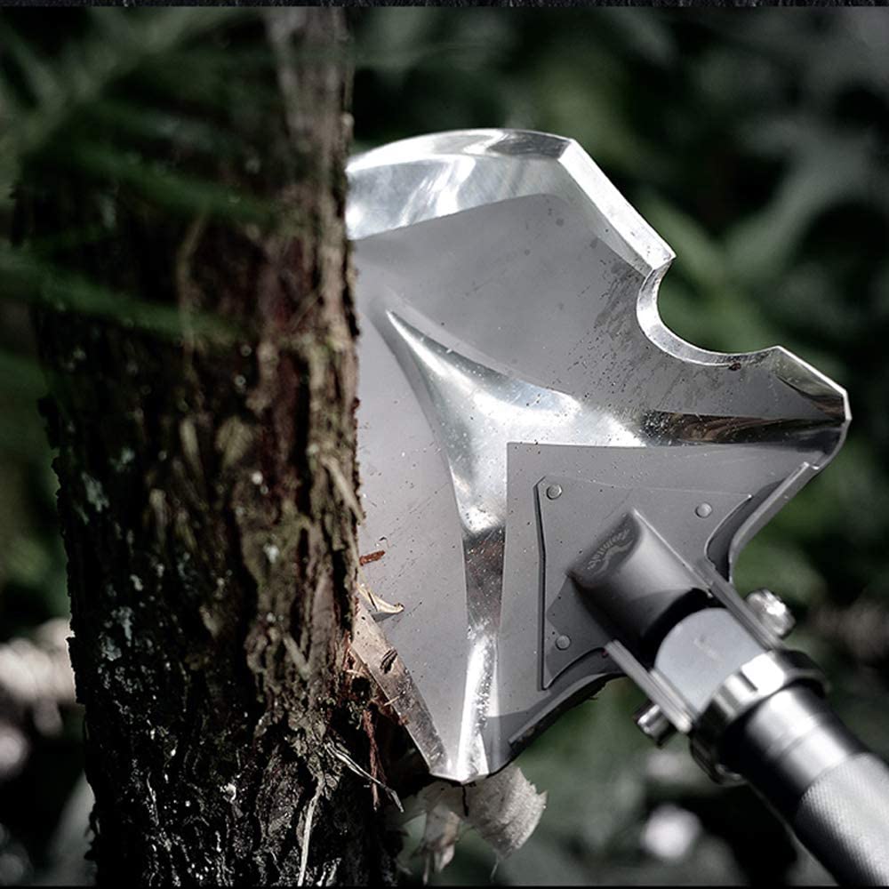 Zune Lotoo Pelle Pliante, Pelle Jardinage Multifonctionnelle en Acier au Carbone, Pelle Amovible à Longueur Réglable, Pelle Portable pour Camping, Jardin, Randonnée, Extérieur, Annihilate F2