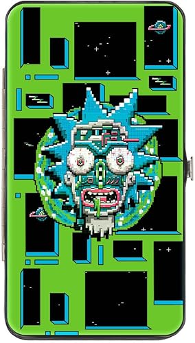 Buckle-Down Billetera con bisagras para mujer, Rick and Morty, 7" x 4", Rick y Morty, Buckle-down Billetera con bisagra - Rick y Morty