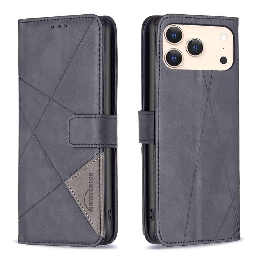 Étui portefeuille iPhone 15 Plus protection rabat noir - 6