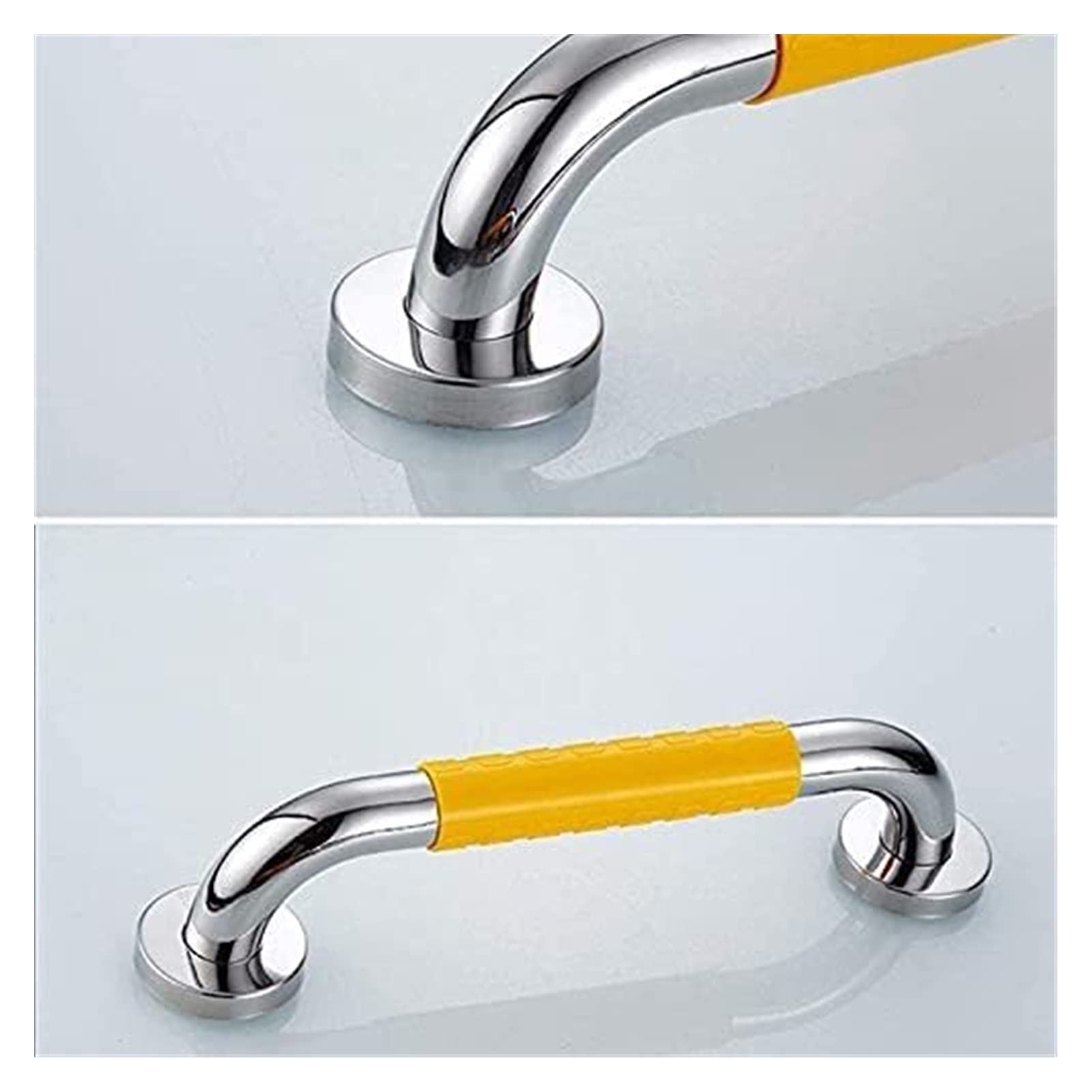 handrail Grab Rails,Bathroom Handrail Grab Bar Armrest Anti Slip Shower Grab Bar Handle, Portable Nylon Grab Bars for Toilet,Stainless Steel Support/Yellow/58Cm