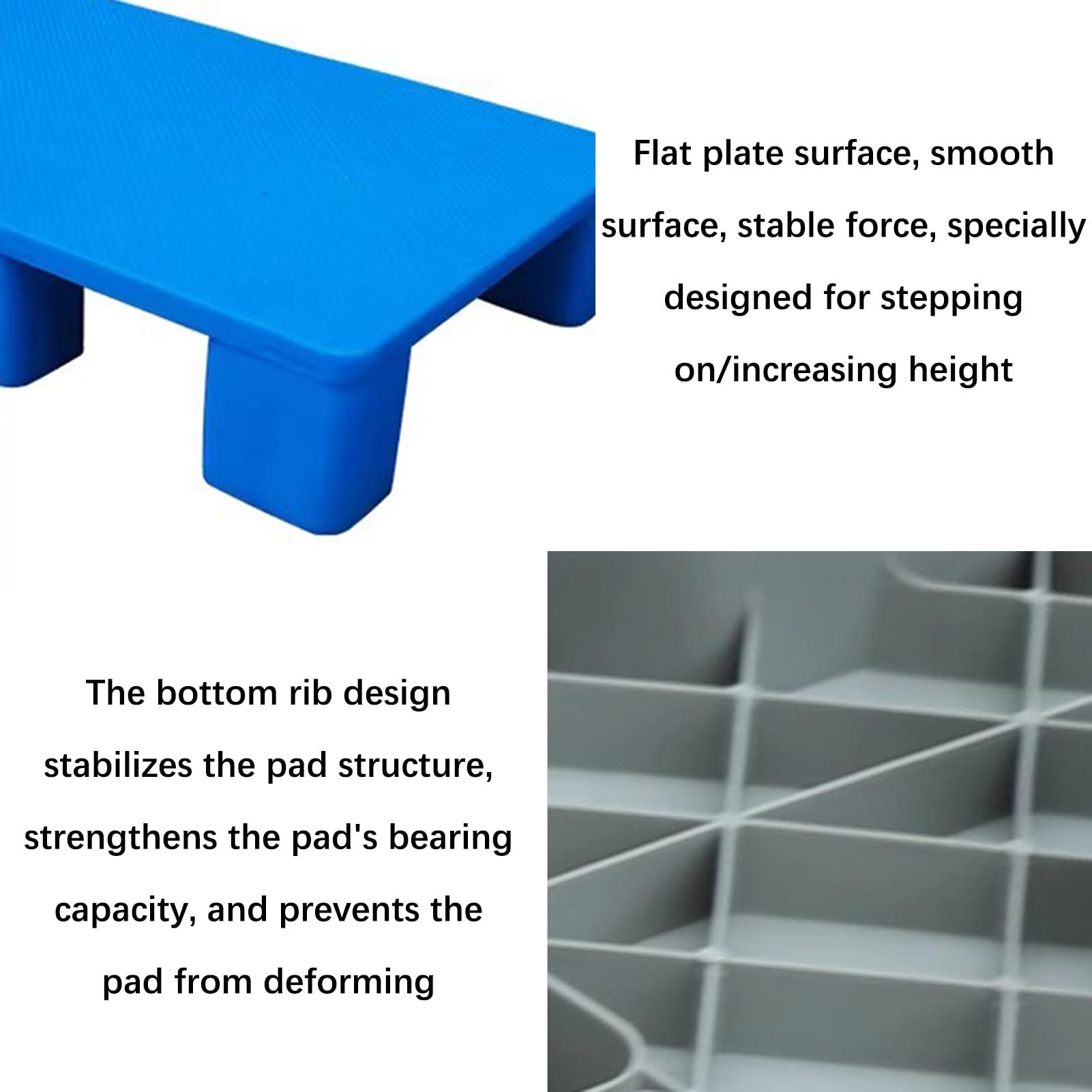 Pallet in plastica resistente, impermeabile, per uso esterno e interno, antiscivolo e resistente all'usura, per deposito Dunnage rack modulare per magazzini (blu, 50 cm x)