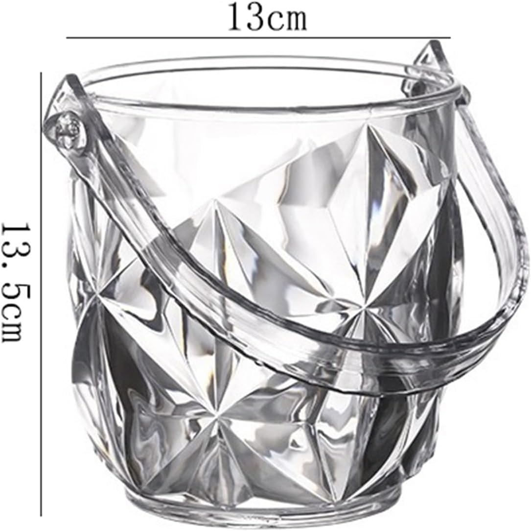 Ice Bucket 1200ml Acrylic Ice Bucket With Handle Transparent Champagne For Bar Party Restaurant Beverage Ice Tub
