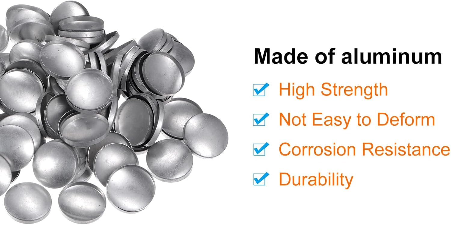 HARFINGTON 500 Set Button Supplies 44L(27mm/1.1") Aluminum Button Parts Making Accessories Metal Button Blanks for Button Maker Machine DIY