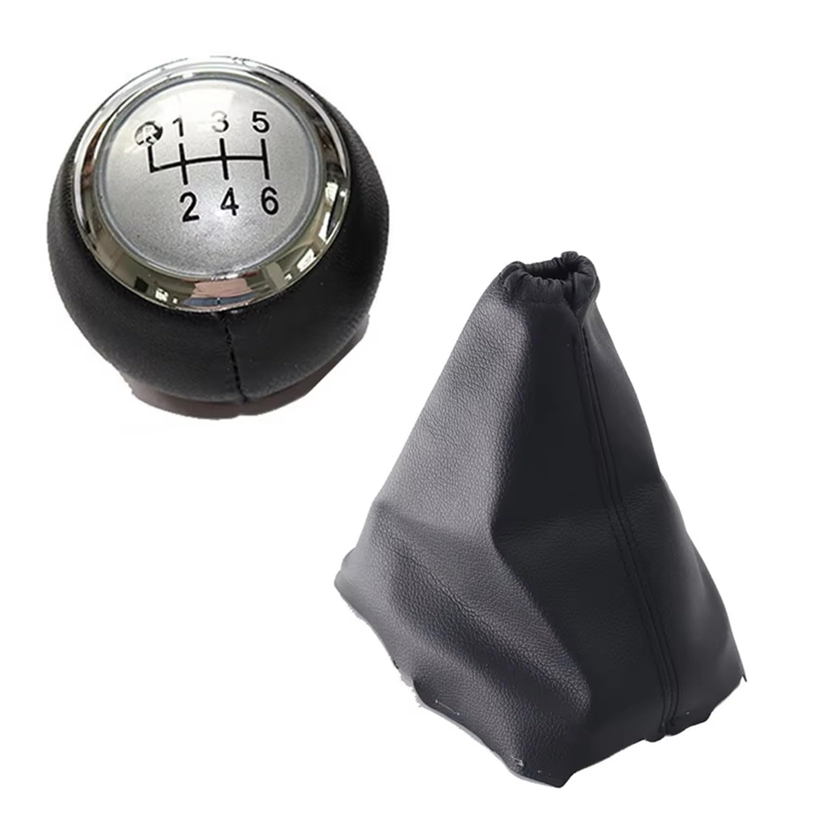 XKOEHXJ Car Gear Shift Knob for Toyota for Auris 2007-2011 5/6 Speed Car Shift Gear Knob Lever Gaitor Boot Cover Gearbox Boot Cover(6 Speed Silver Set)