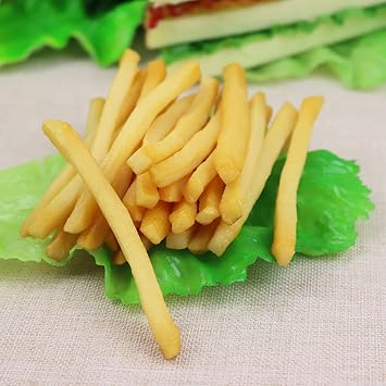 20Pcs Fake French Fries Artificial Food French Fries ToolsLifelike for Home Kitchen Party Tricky Decoration Table Display Supermarket Photography